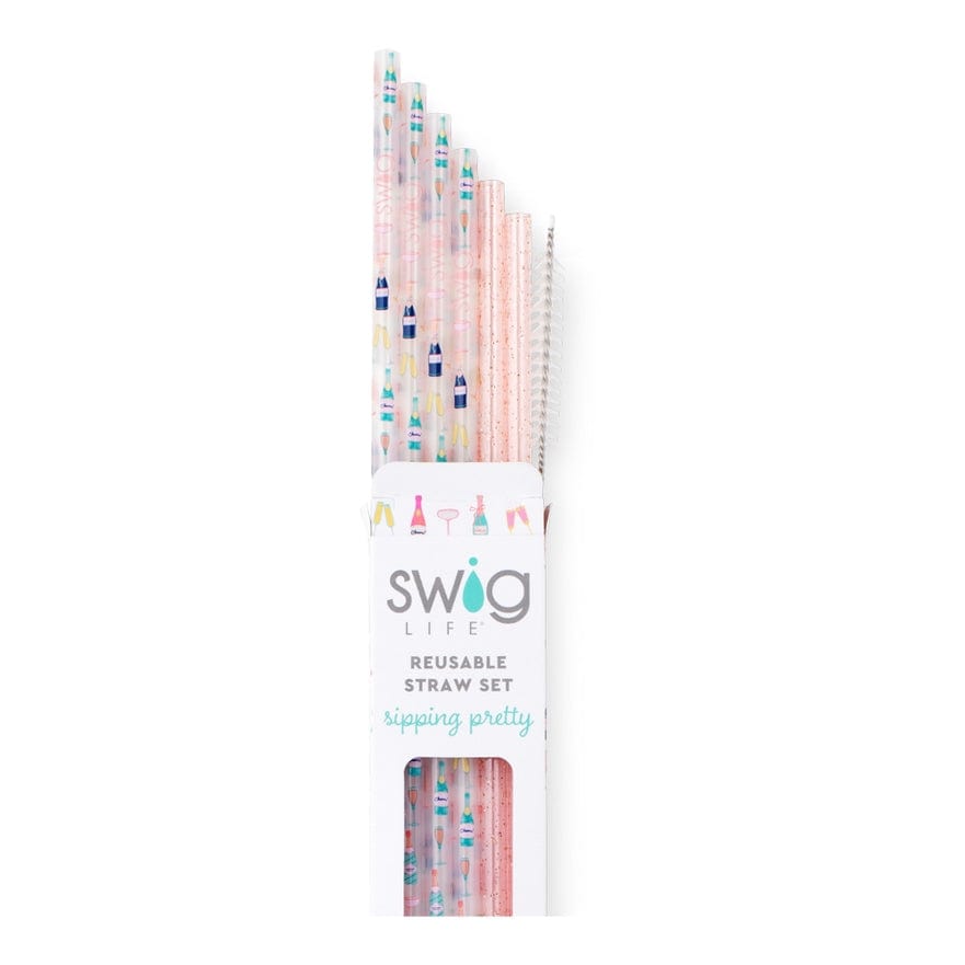 Swig Life Pop Fizz + Pink Glitter Reusable Straw Set – Little Miss Muffin  Children & Home