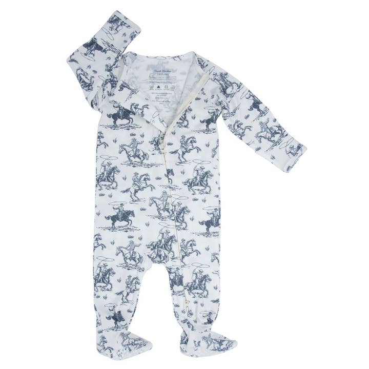 Sweet Bamboo Rip's Ranch Zipper Footie - Little Miss Muffin Children & Home