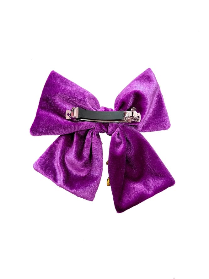 Mardi Gras Creations Mardi Gras Creations Bejeweled Velvet Bow, Purple - Little Miss Muffin Children & Home