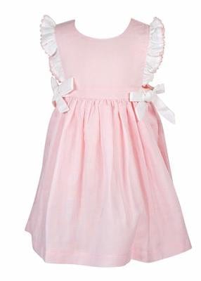 Lulu Bebe Lulu Bebe Bella Linen Ruffle Sleeve Dress with Side Bows - Little Miss Muffin Children & Home