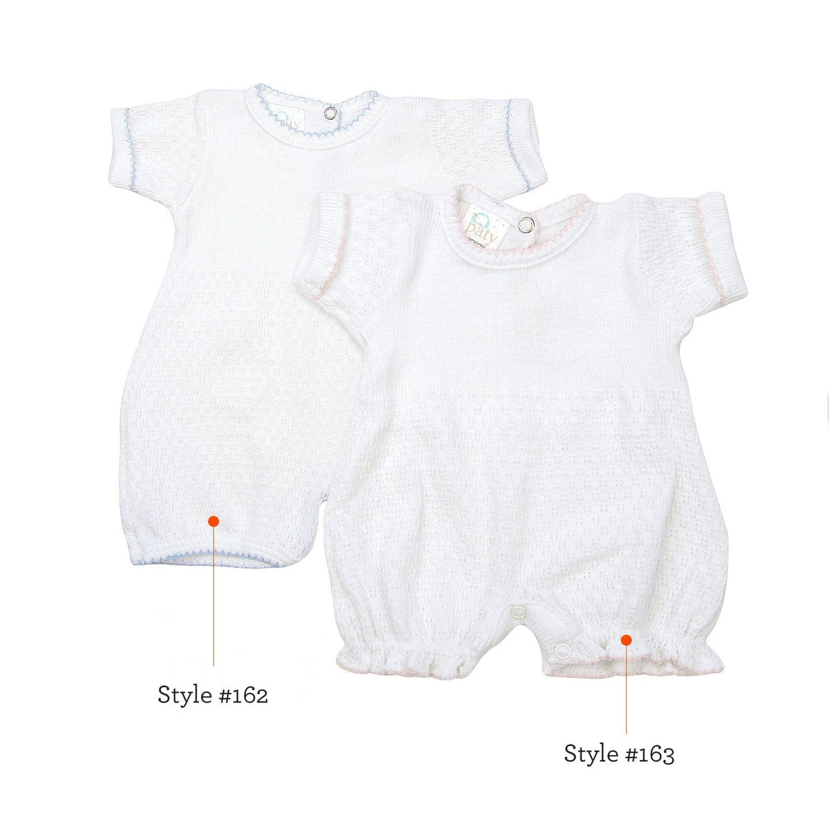Paty, Inc. Paty Short Sleeve Cuffed Gathered White Bubble with Pink Trim - Little Miss Muffin Children & Home