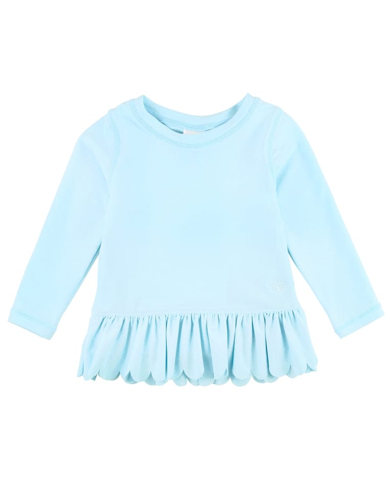 Ruffle Butts Ruffle Butts Tropical Breeze Scalloped Hem Long Sleeve Rash Guard with Ruffle Bikini Bottoms - Little Miss Muffin Children & Home