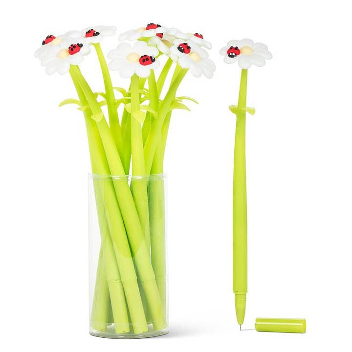 Wobbly Daisy Pen with Ladybug
