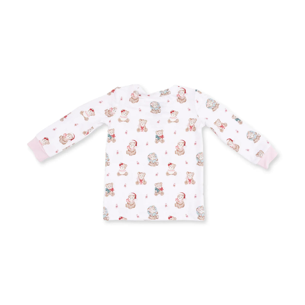 Christmas Teddy Bears Pink Long Sleeve Loungewear Set