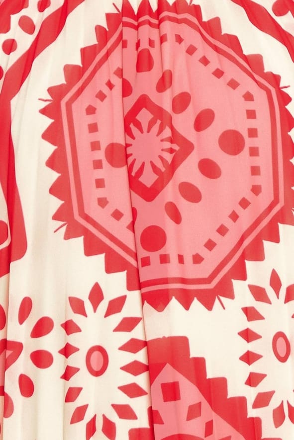 Pink Sunset Medallion Printed Woven Mini Dress
