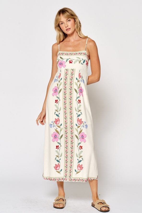 Lalavon Floral Print Spaghetti Strap Sundress - Little Miss Muffin Children & Home