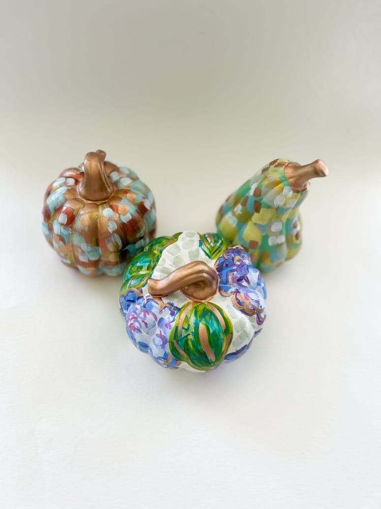 Blue Hydrangea Floral Pumpkin
