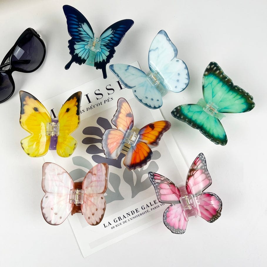 The Diva Soap The Diva Soap Acetate Large Butterfly Hair Clip Animal Claw Clip in Yellow - Little Miss Muffin Children & Home