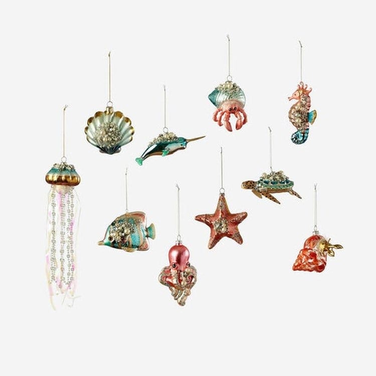 180 Degrees 180 Degrees 4"-6" Sea Animal Glass Ornament, 10 Styles Available - Little Miss Muffin Children & Home