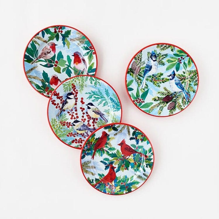 180 Degrees 180 Degrees Holiday Birds Melamine 9" Plates, 4 Styles Available - Little Miss Muffin Children & Home