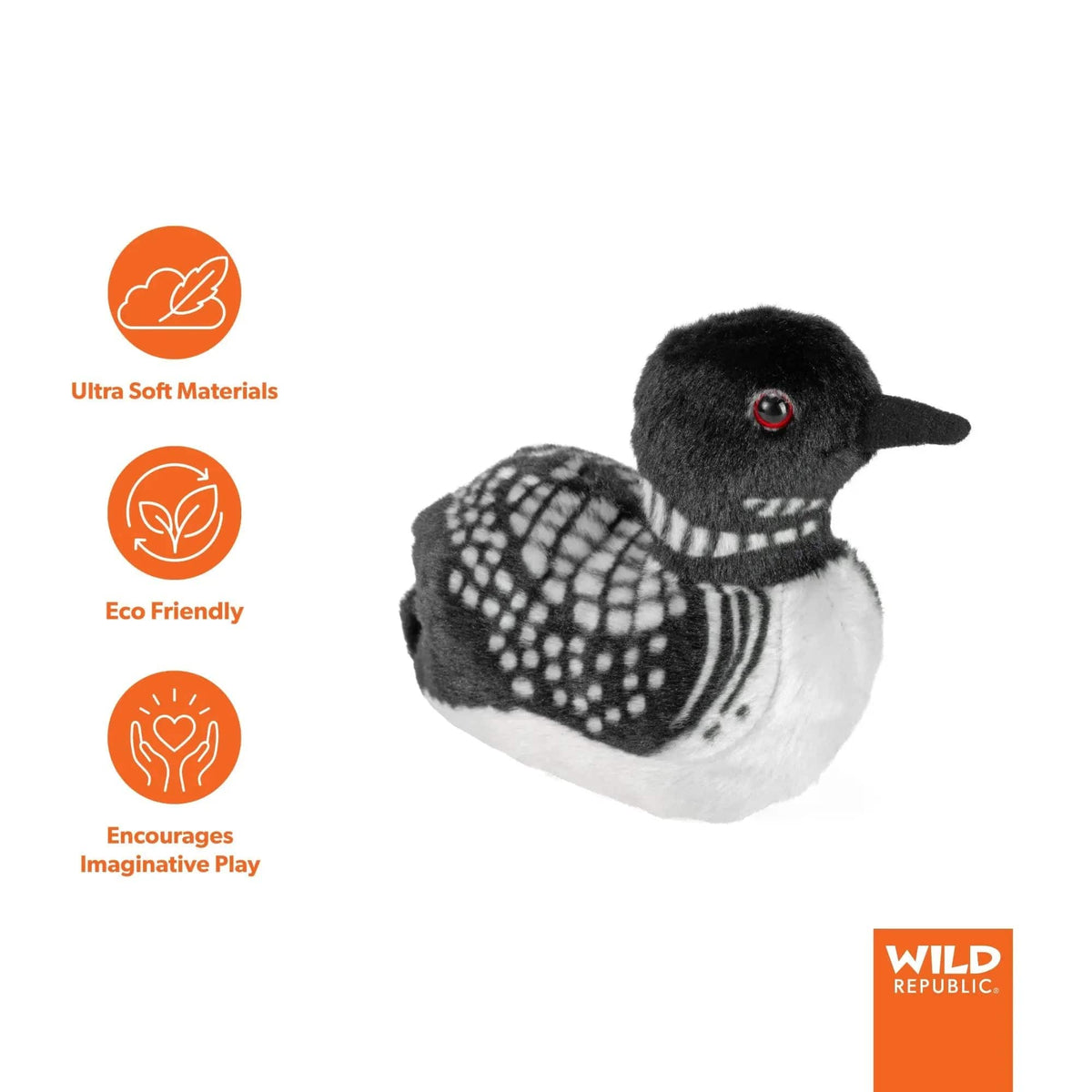 Wild Republic Audubon Birds Common Loon Plush, view 7