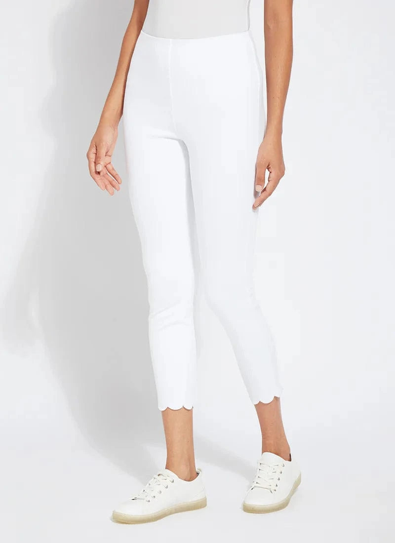 Scallop Hem Denim in White by Lysse