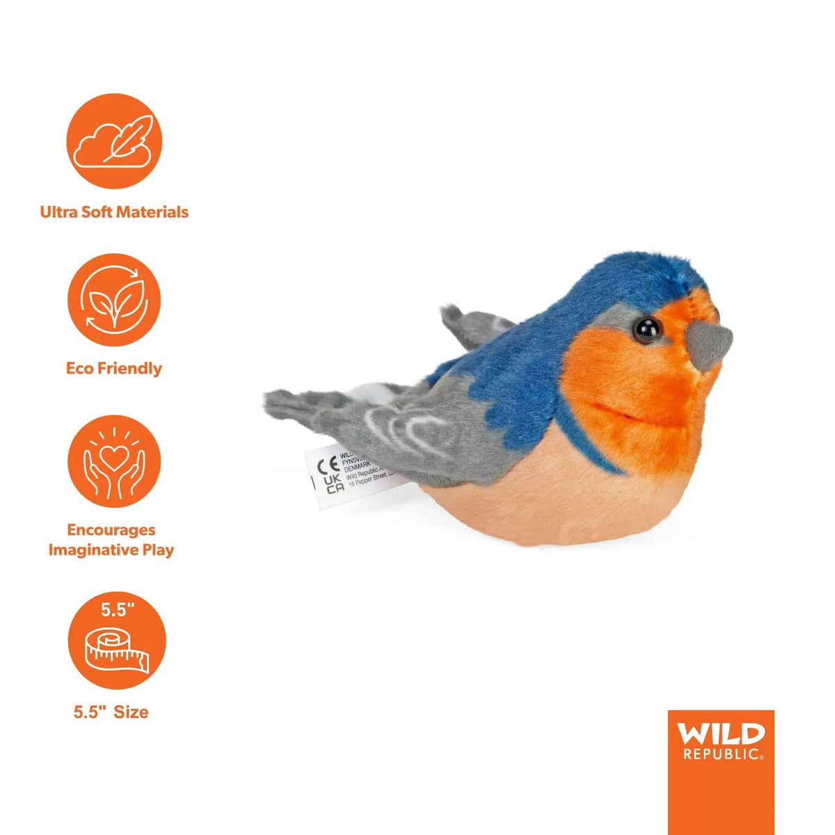 Wild Republic Audubon Birds Barn Swallow Plush, view 4
