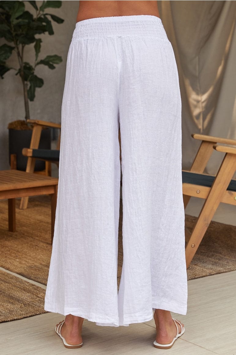 Milio Milano Milio Milano Smocked Waist Linen Palazzo Pants - Little Miss Muffin Children & Home