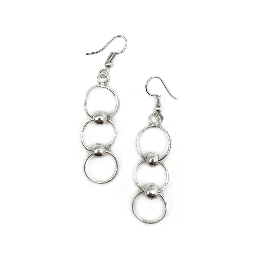 Anju Jewelry Silver Plated Earrings - Three Connected Rings - Little Miss Muffin Children & Home