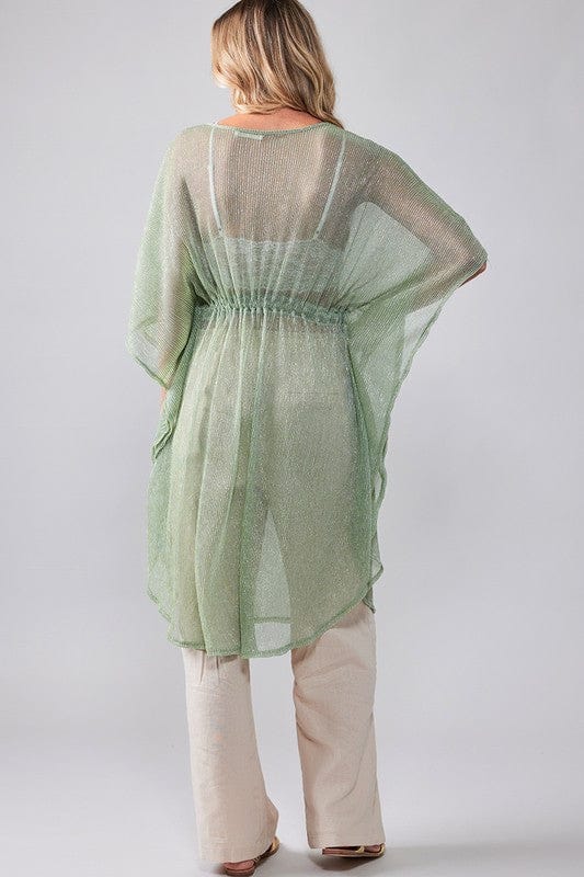 Urban Daizy Urban Daizy Drawstring Waist Shimmer Sheer Poncho - Little Miss Muffin Children & Home