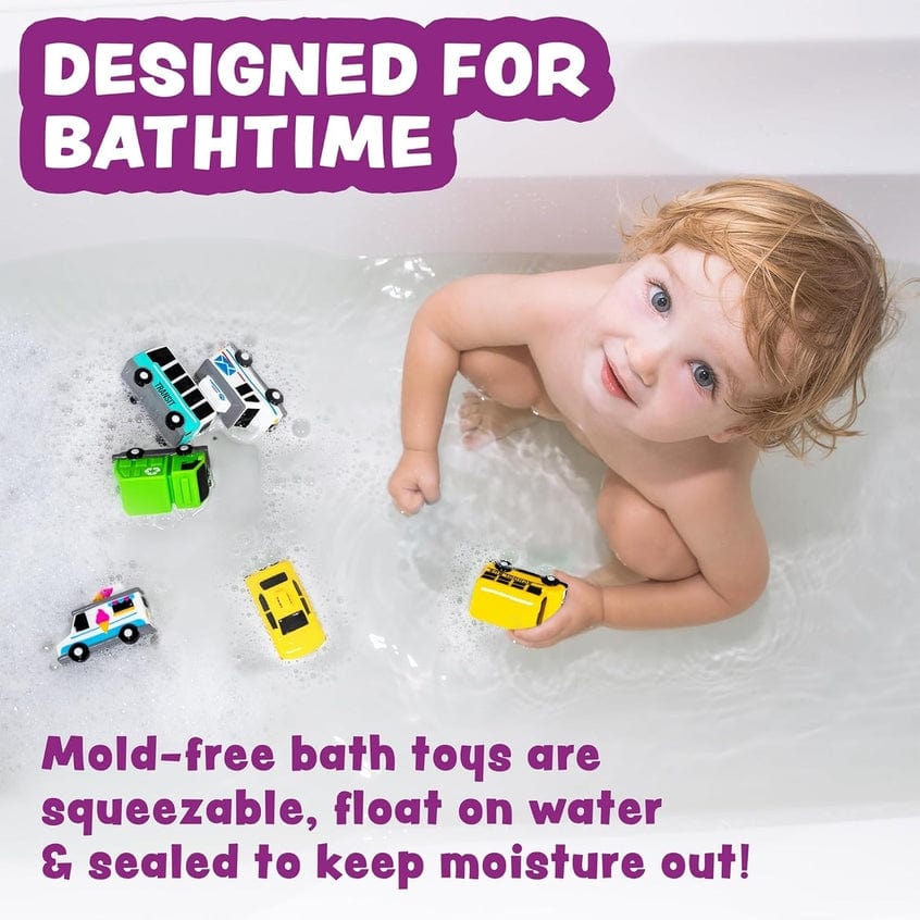 Tub Works Vehicles™ Bath Cars Mold Free Bath Toys, 6 Pack - Little Miss Muffin Children & Home