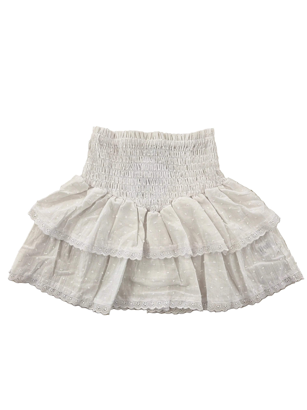 White Swiss Dot Savvy Skirt