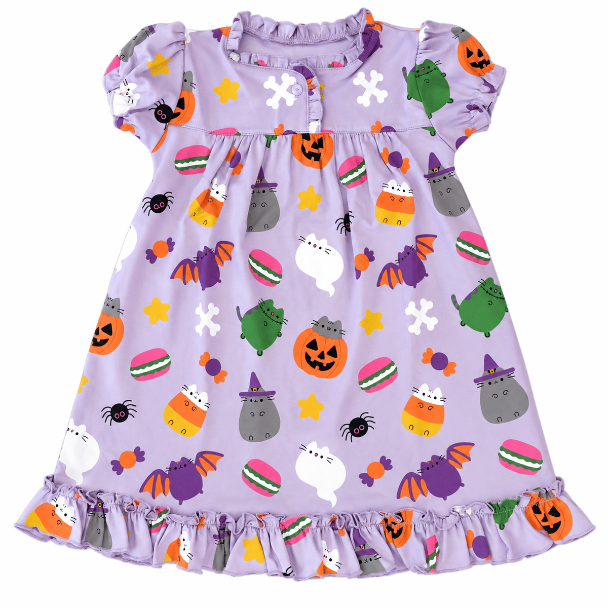 Lulu Bebe Girls’ Halloween Pima Cotton Nightgown – Lavender