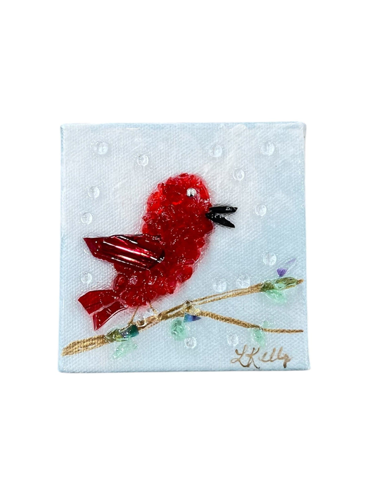 Laurie Kelly Art Studio Red Bird Art 4x4 - Little Miss Muffin Children & Home