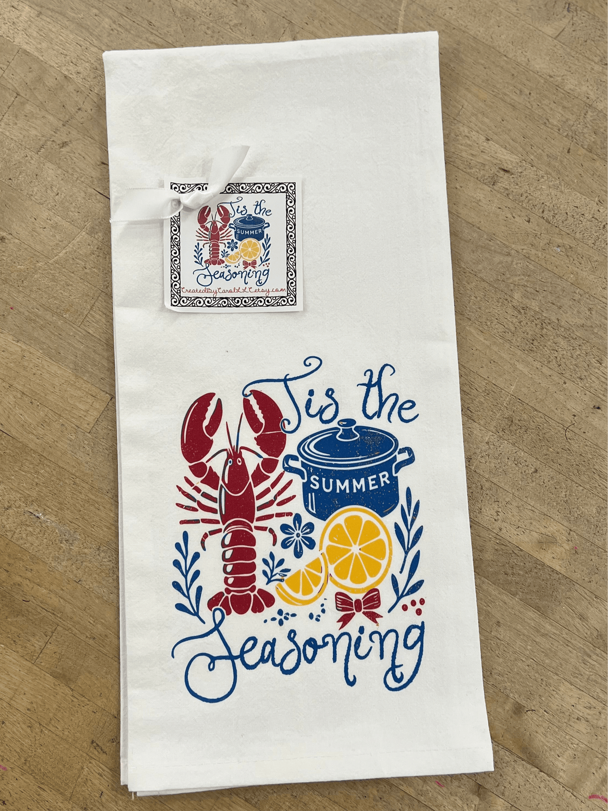 Created by Carol LLC Created by Carol Tis the Seasoning Crawfish Towel in Bright Colors - Little Miss Muffin Children & Home