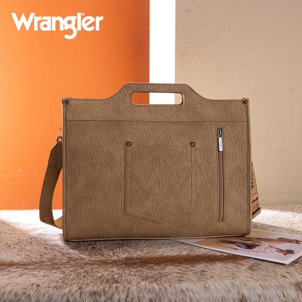Tan Wrangler Genuine Cowhide Large Tote/Crossbody