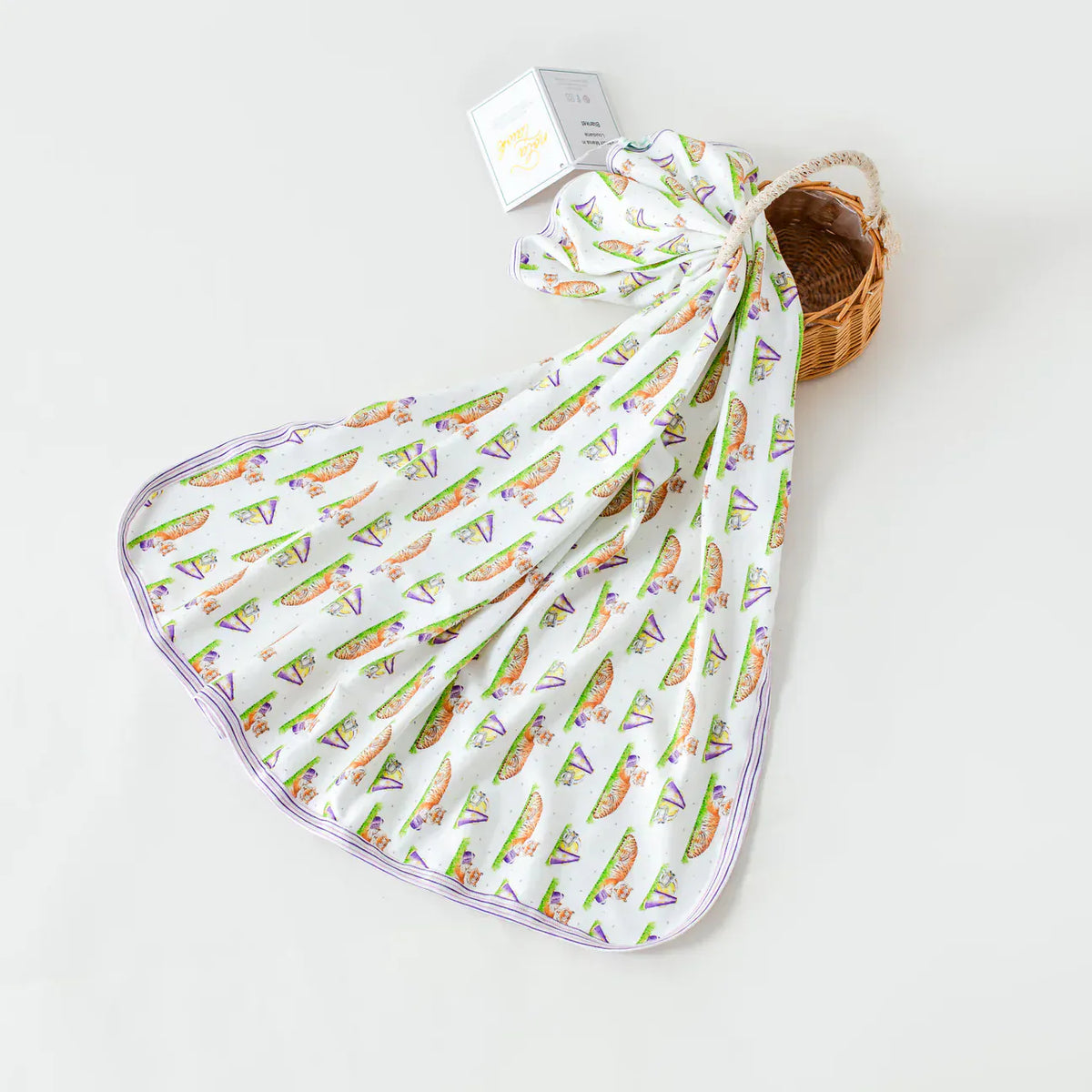 Mascot Mania in Louisiana Organic Muslin Swaddle Blanket