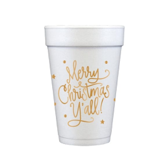 Natalie Chang Natalie Chang Merry Christmas Y'all Foam Cups - Little Miss Muffin Children & Home