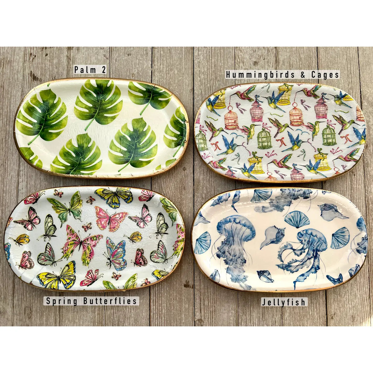 Palm 2 Large Ceramic Jewelry Tray