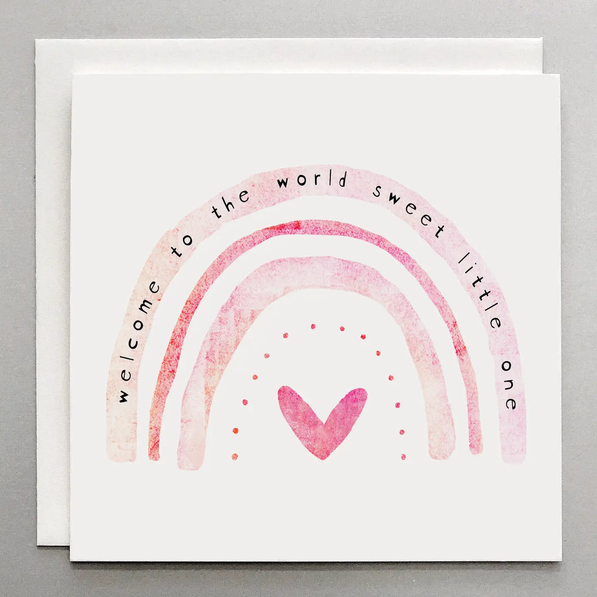 Welcome To The World Pink Rainbow - Baby Card