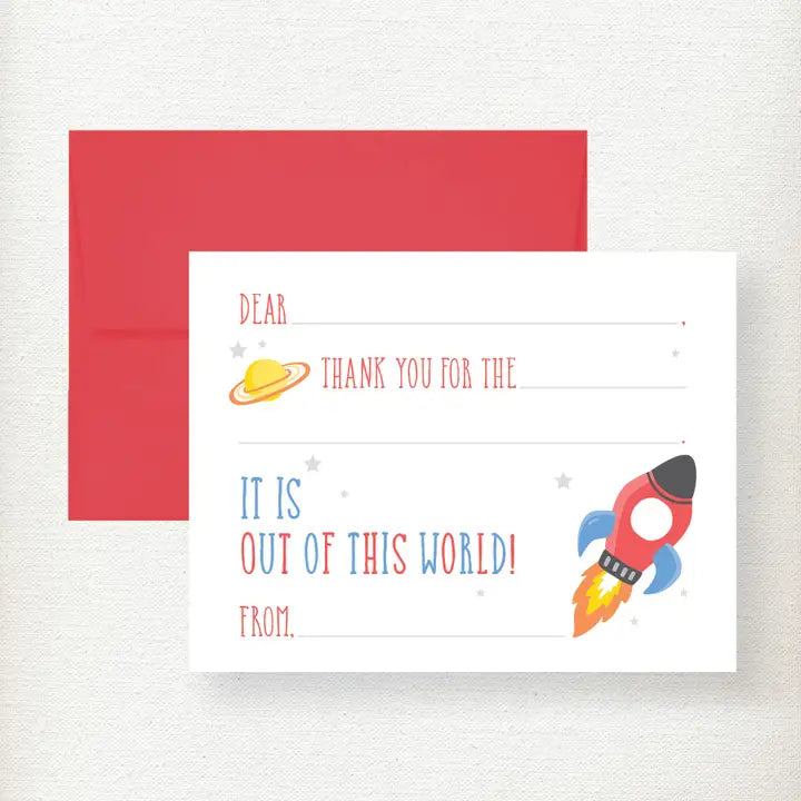 Kids Space Fill in Thank You Note Card