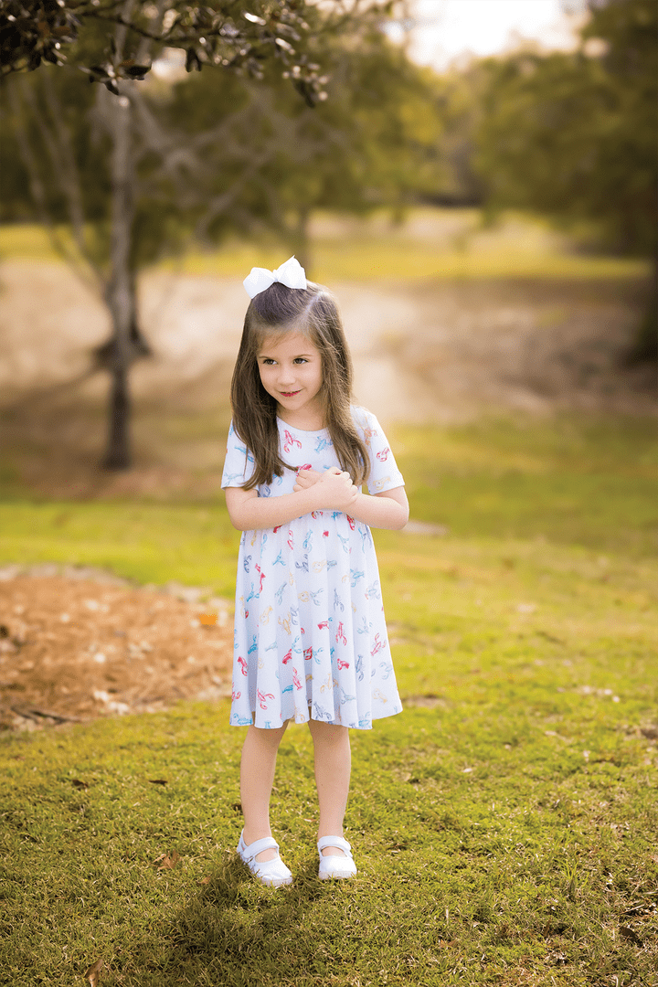 Nola Tawk Nola Tawk Colorful Claws Organic Cotton Twirl Dress - Little Miss Muffin Children & Home