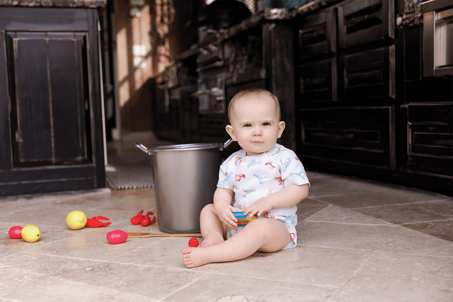 Nola Tawk Nola Tawk Colorful Claws Crawfish Organic Cotton Onesie - Little Miss Muffin Children & Home