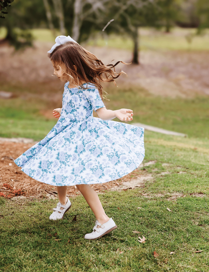 Nola Tawk Nola Tawk Hydrangea Heaven Organic Cotton Twirl Dress - Little Miss Muffin Children & Home