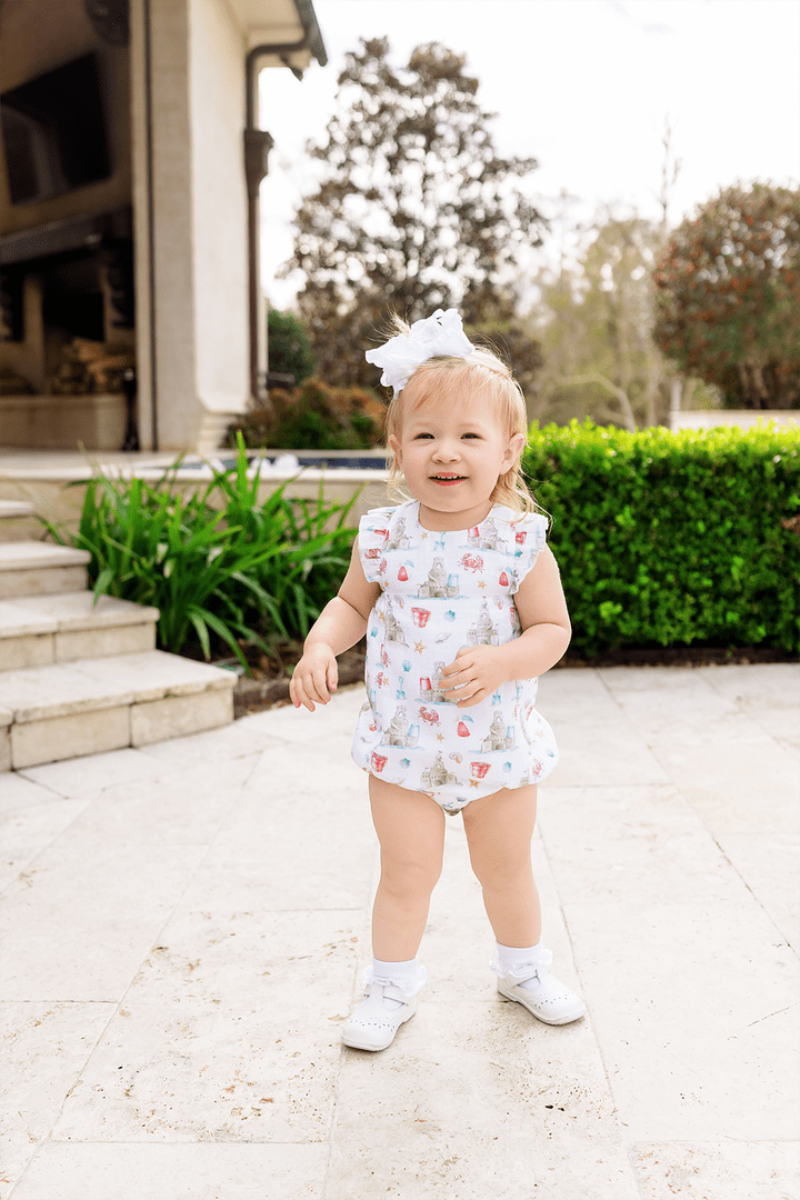 Nola Tawk Nola Tawk Sandcastle Kingdom Organic Muslin Sunsuit - Little Miss Muffin Children & Home