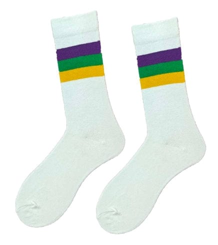 Mardi Gras Creations Mardi Gras Creations Infant White Stripe Ribbed Socks - Little Miss Muffin Children & Home