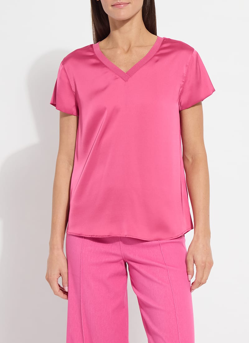 Saori V-neck Mix Media Top