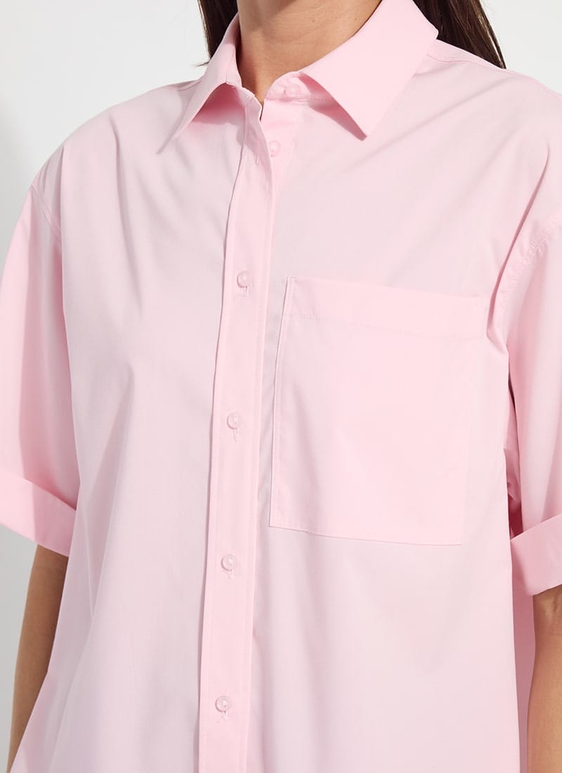 Corinna Oversized Cropped Shirt in Rose