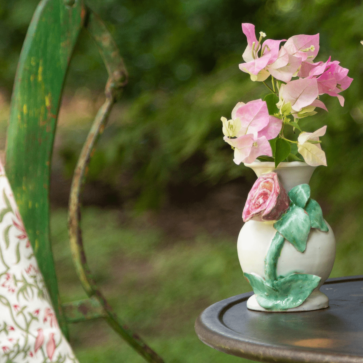 Abigail's Home Decor Small White Vase with Pink Rose - Little Miss Muffin Children & Home