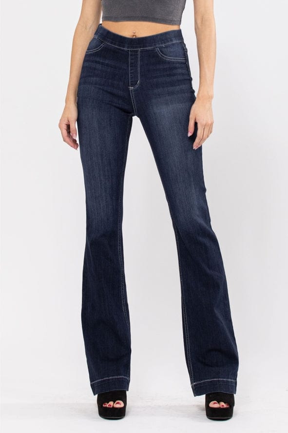 Cello Jeans Cello High Rise Dark Pull On Flare Jegging