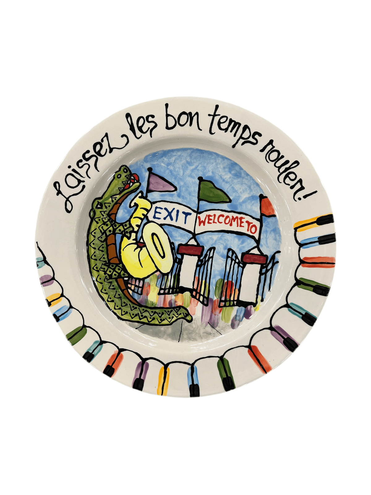 Jan Salzer Art Jan Salzer Jazz Fest Crawfish Round Plate - Little Miss Muffin Children & Home