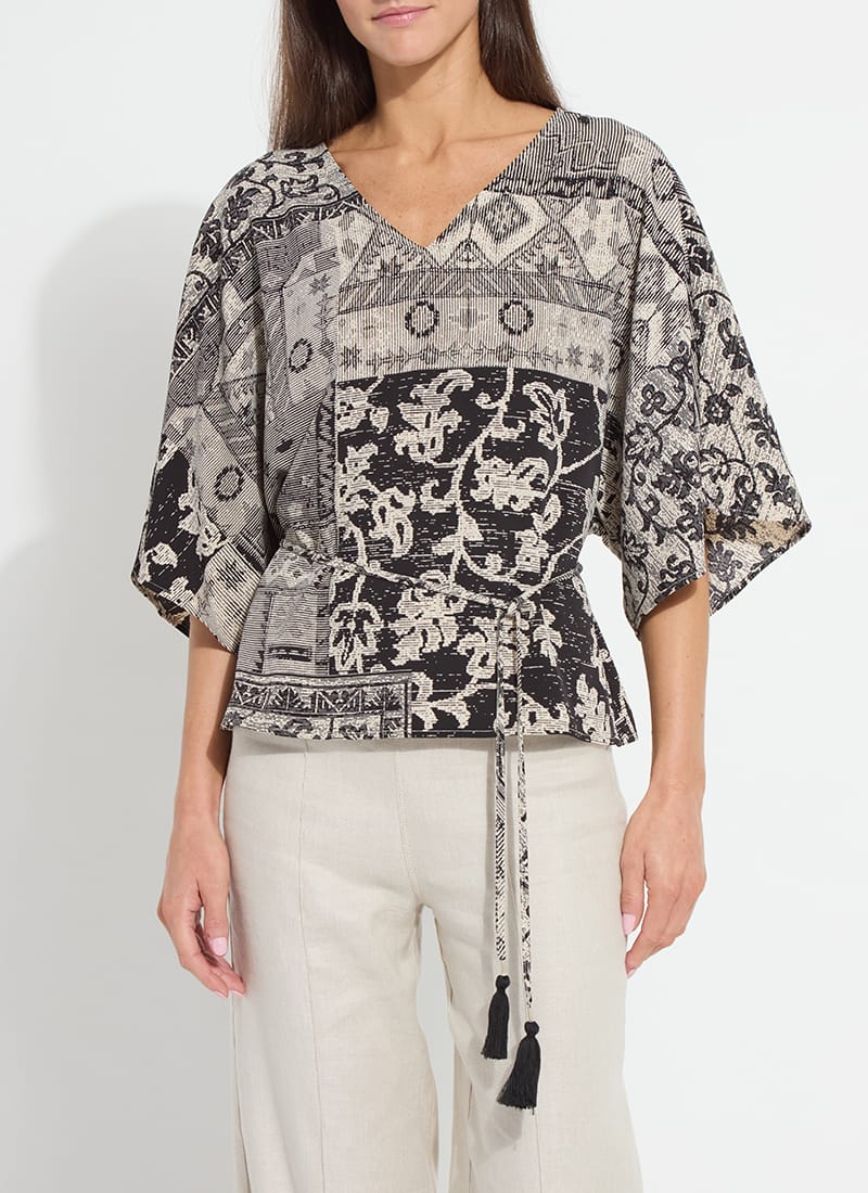 Ipanema Printed Dolman Sleeve Top in Casa Da Musica by Lysse