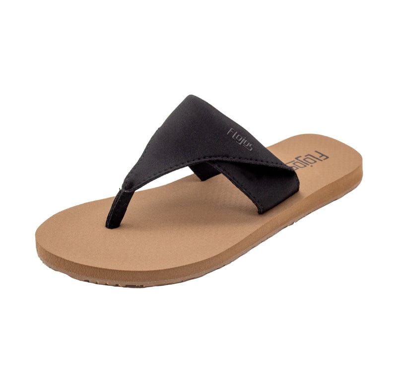Flojos Flojos Kaitlin Hooded Thong Sandal in Black/Tan - Little Miss Muffin Children & Home