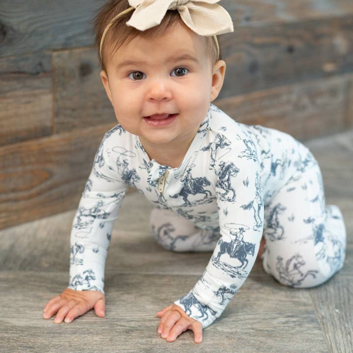 Sweet Bamboo Rip's Ranch Zipper Footie - Little Miss Muffin Children & Home