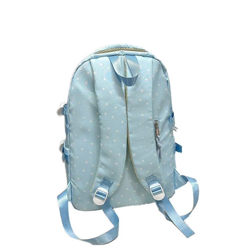 Labubu Blue Backpack Labubu Print Large Backpack in Light Blue | Little Miss  main image 2