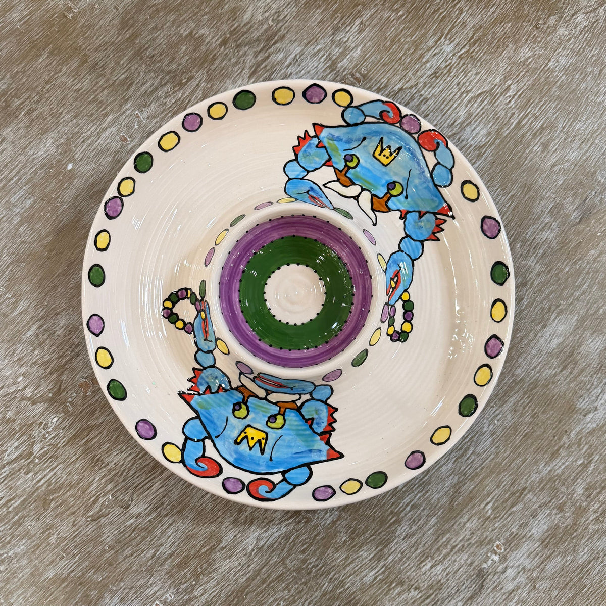 Mardi Gras Crab Round Chip & Dip