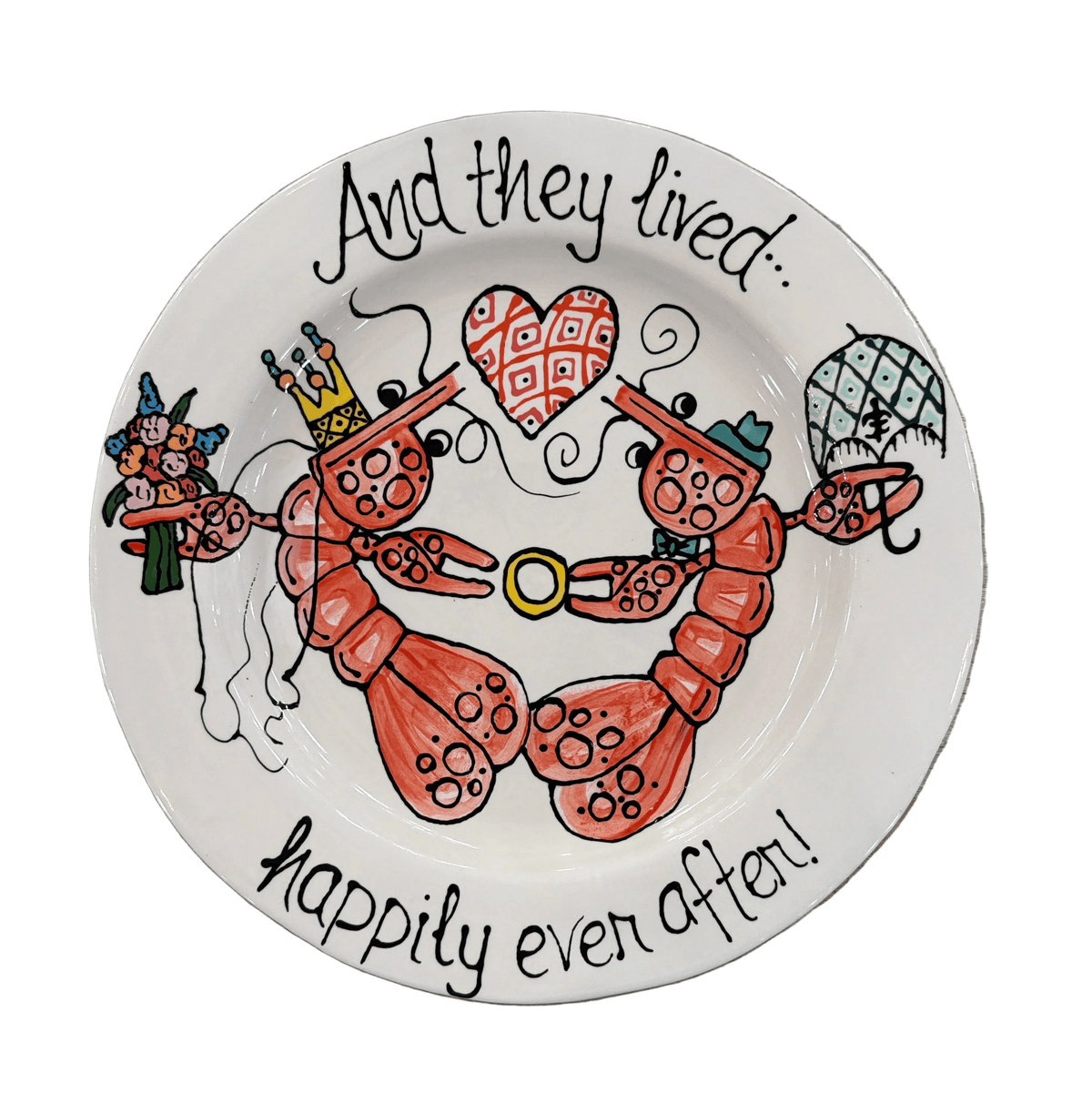 Crawfish Wedding Round Plate