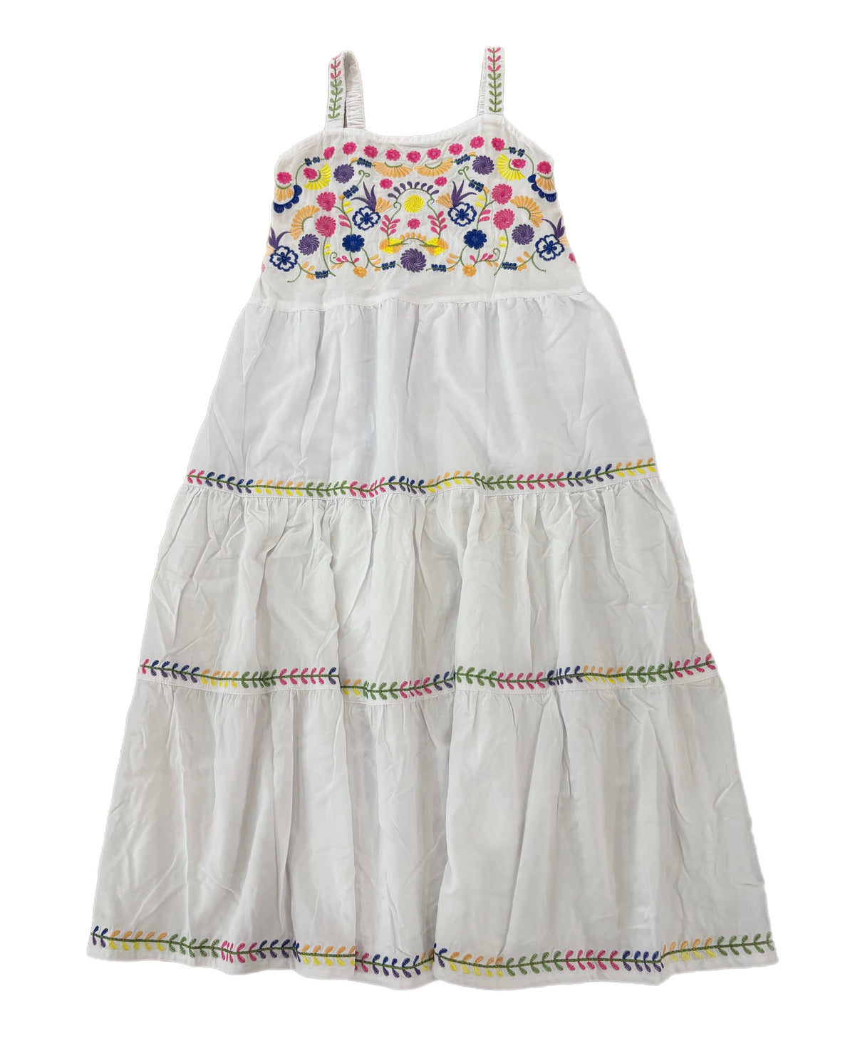 Joyous and Free Embroidery Tiered Dress - Little Miss Muffin Children & Home