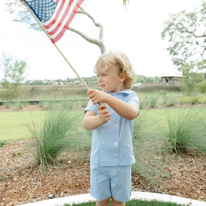 Bailey Boys Bailey Boys Blue Microcheck Dressy Short Set - Little Miss Muffin Children & Home
