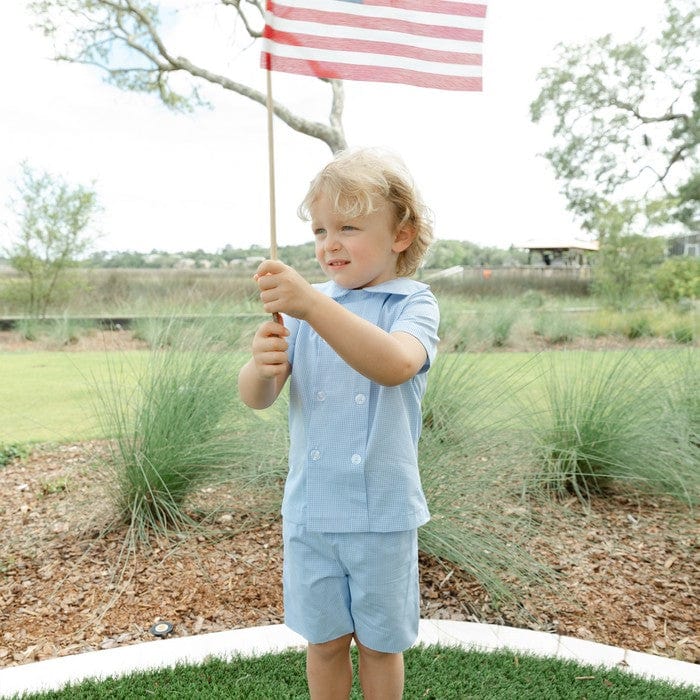 Bailey Boys Bailey Boys Blue Microcheck Dressy Short Set - Little Miss Muffin Children & Home